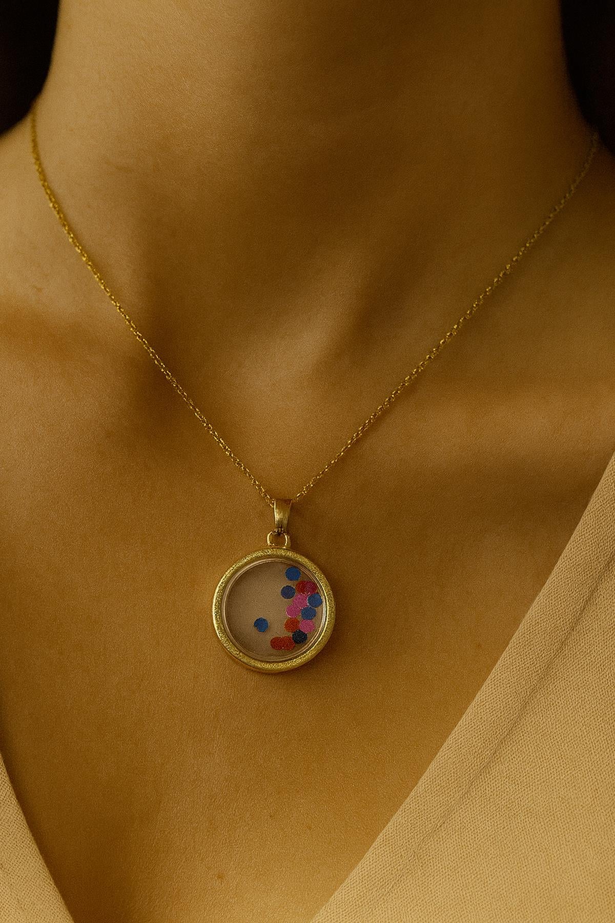 RENKLİ BONCUK TAŞLI KOLYE