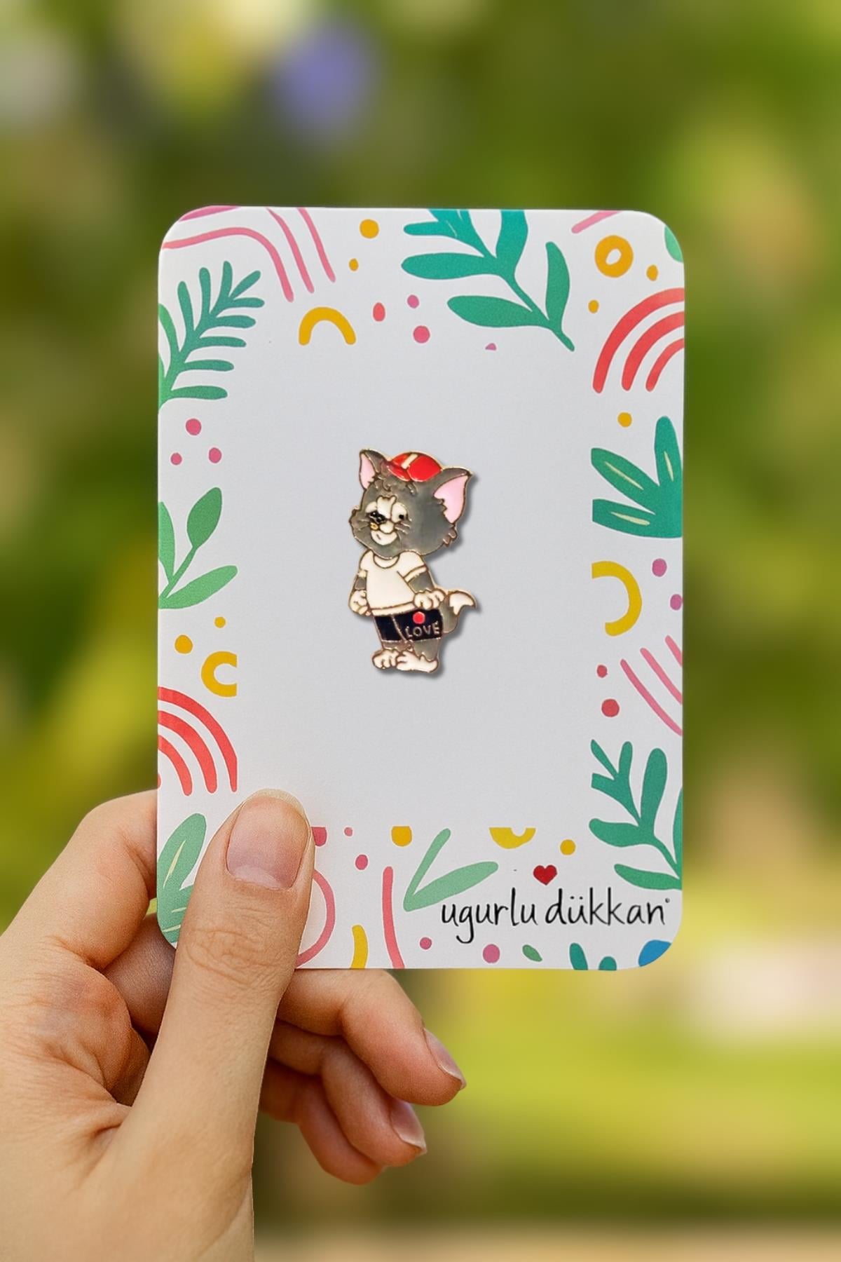 Şapkalı Kedi Tom Rozeti