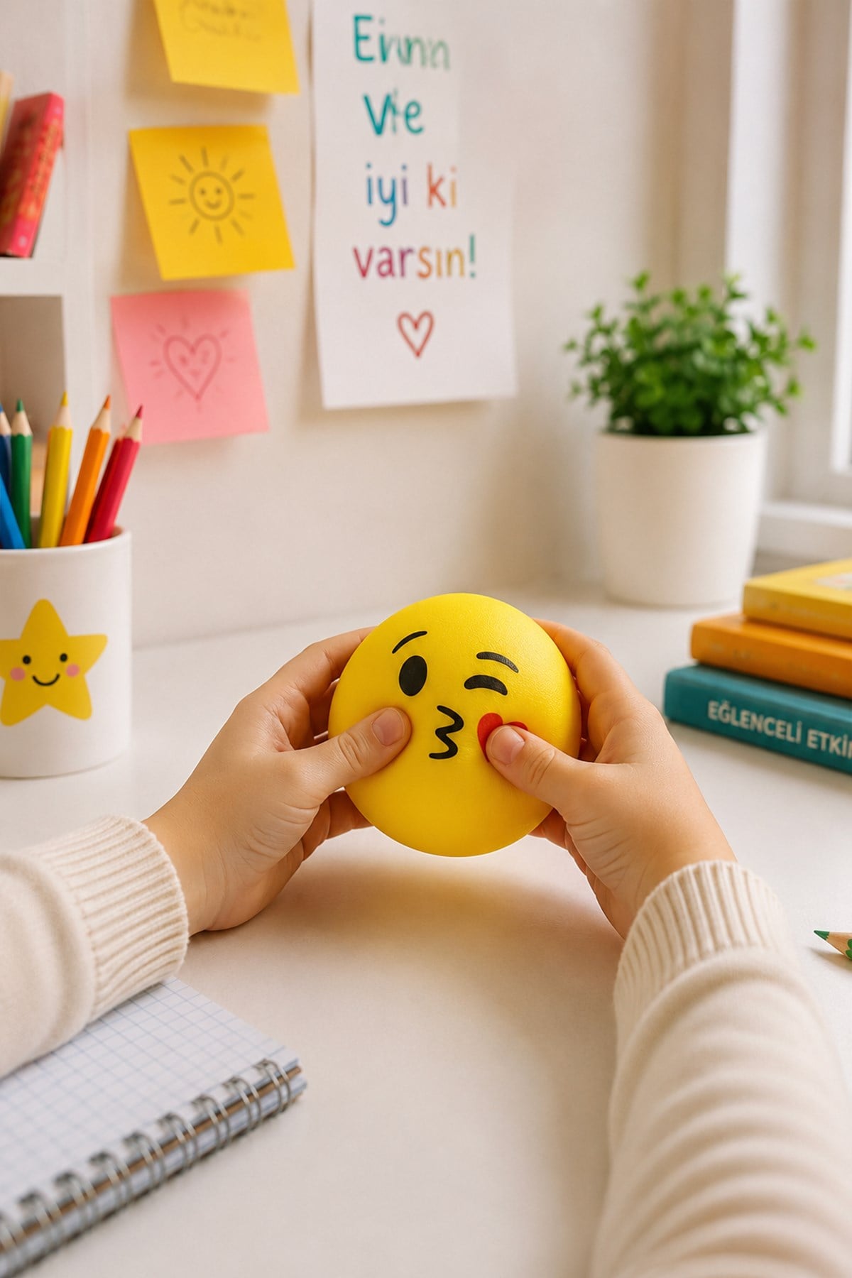 Sarı Öpücük Emoji Sukuşi
