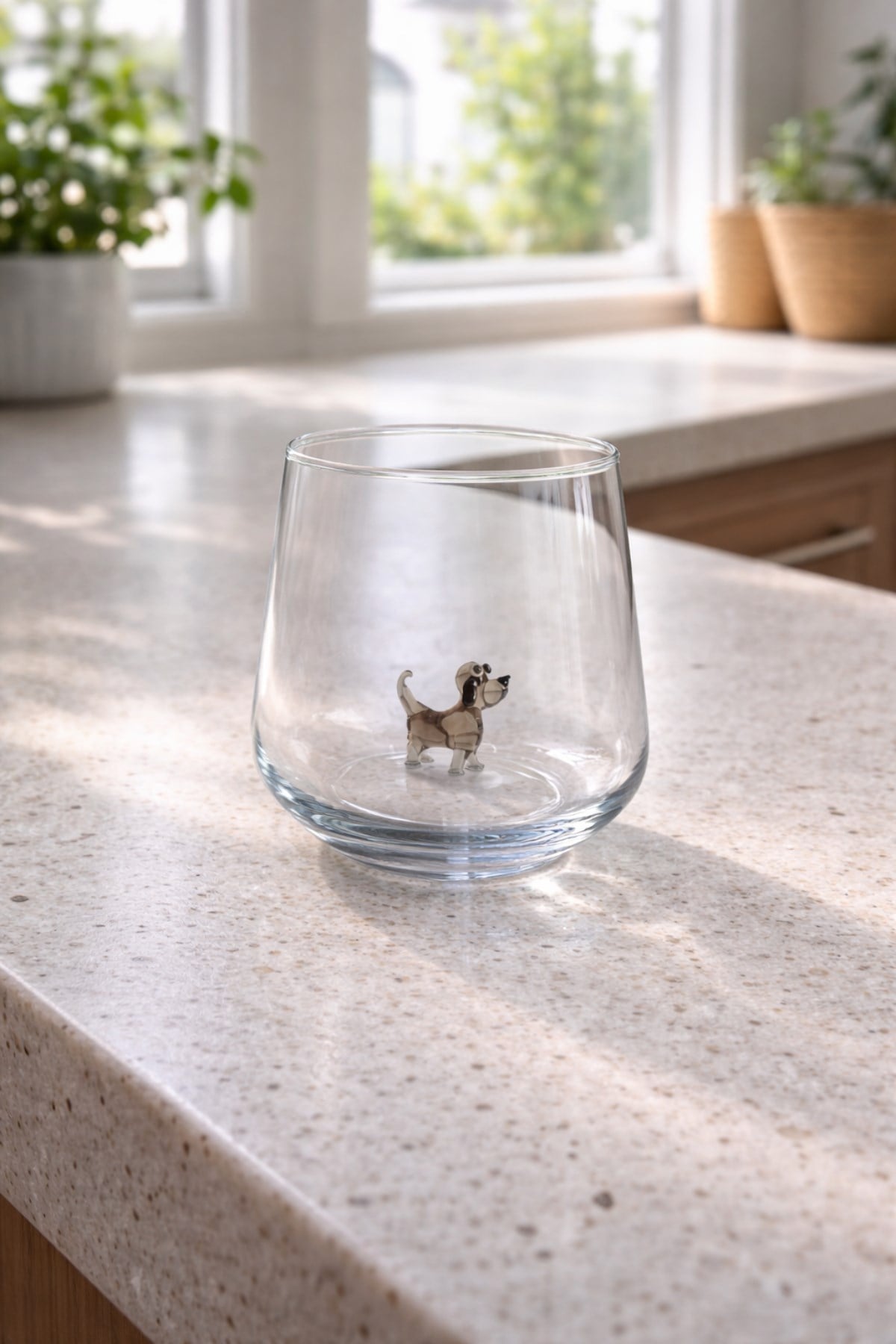 Şeffaf Panda Cam Su Bardağı 330 Ml