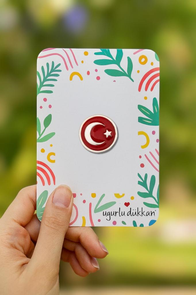 Silindir Türkiye Bayrağı Rozeti