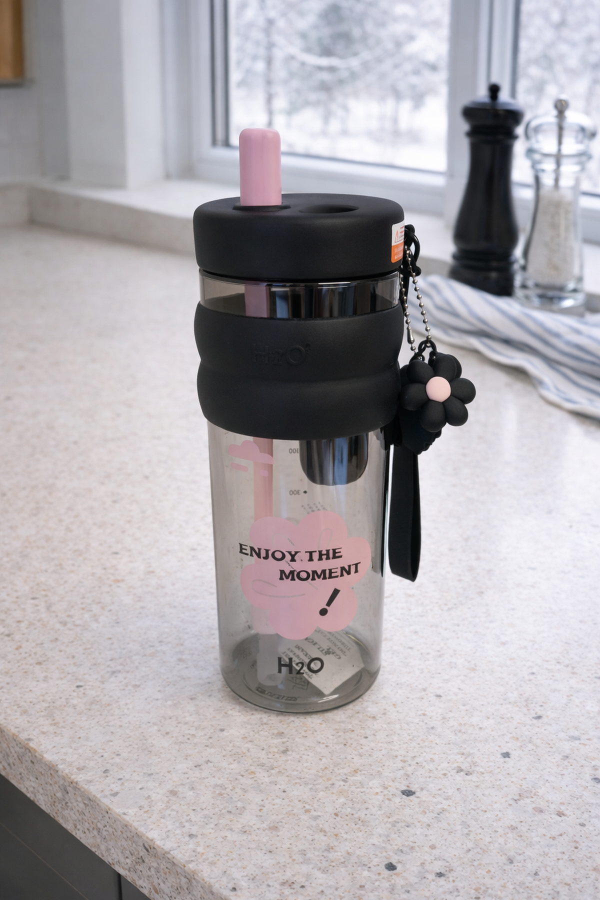 Siyah H2O Fit Pipetli Matara 800 ML