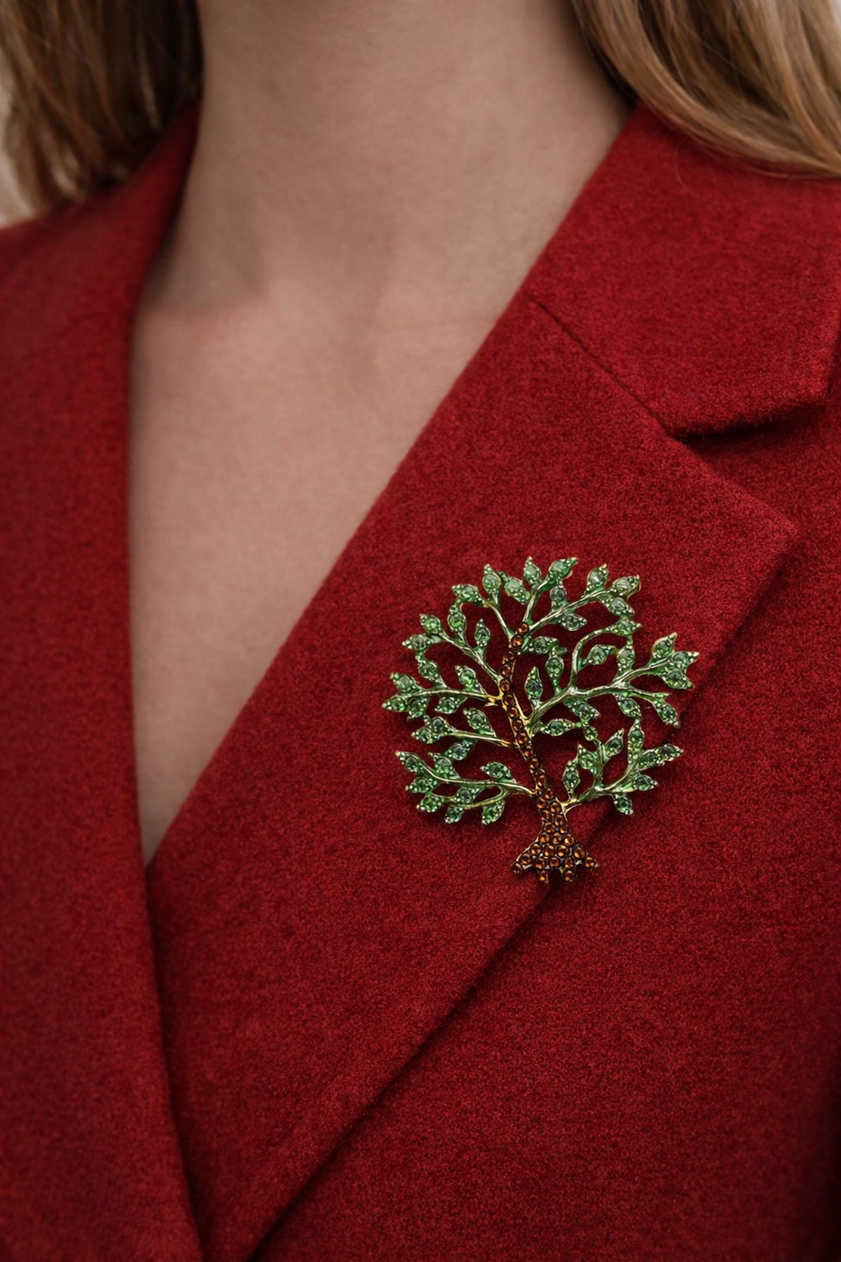 Taşlı Yaşam Ağacı Broş