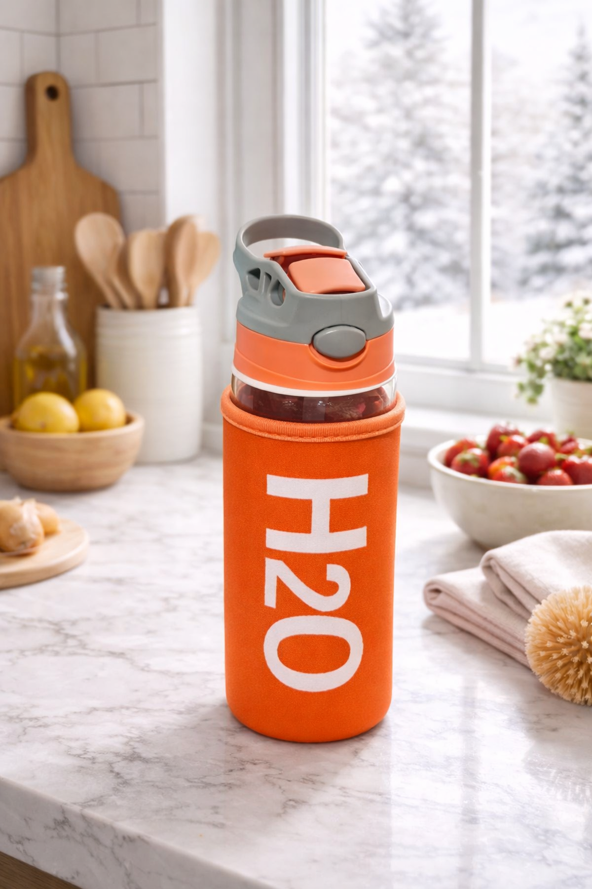 Turuncu Basmalı Kapak H2O 500 ML Matara