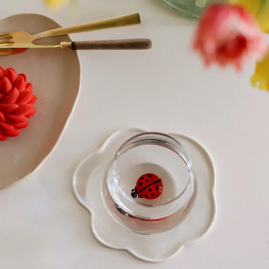 Uğur Böceği Cam Bardak 