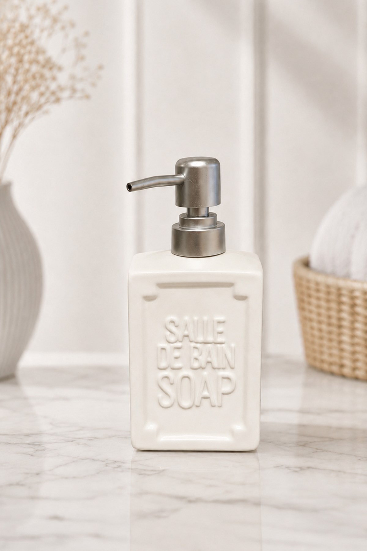 Well Stoneware Beyaz Sıvı Sabunluk