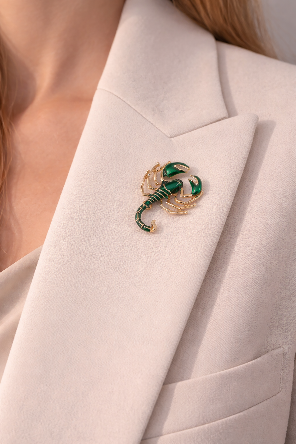 Yeşil Akrep İğneli Broş