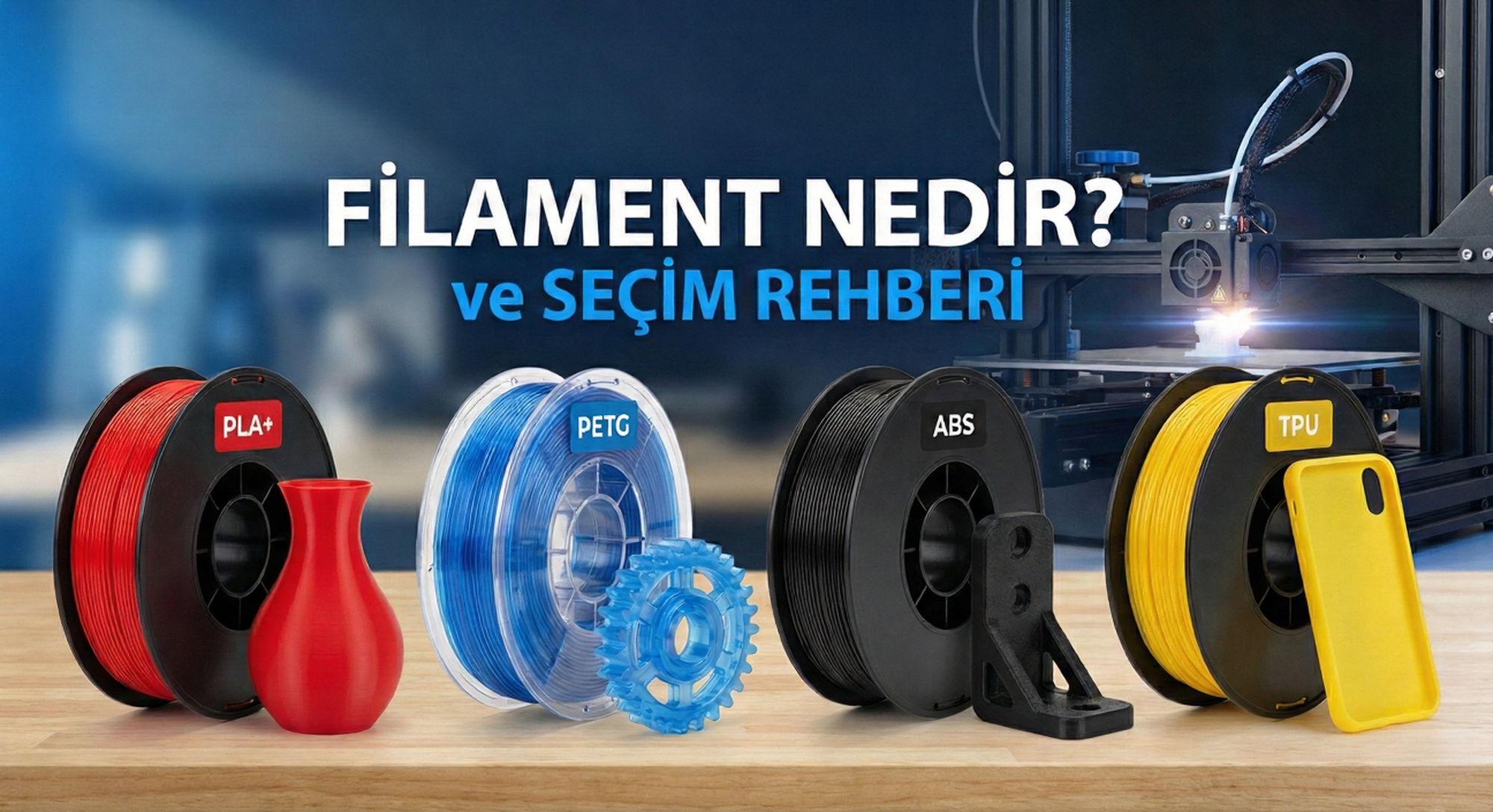 Filament Nedir? 3D Yazıcı Filament Çeşitleri ve Seçim Rehberi (2026) | 3DCim