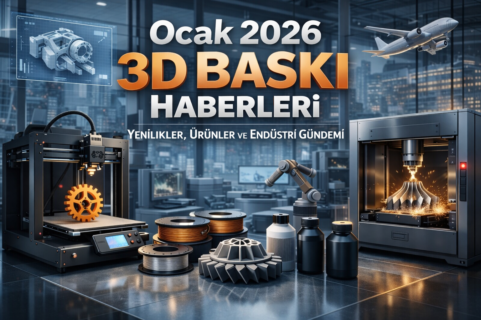 Ocak 2026 3D baskı haberleri, endüstriyel 3D yazıcılar, masaüstü 3D yazıcılar ve üretim teknolojilerindeki güncel gelişmeler