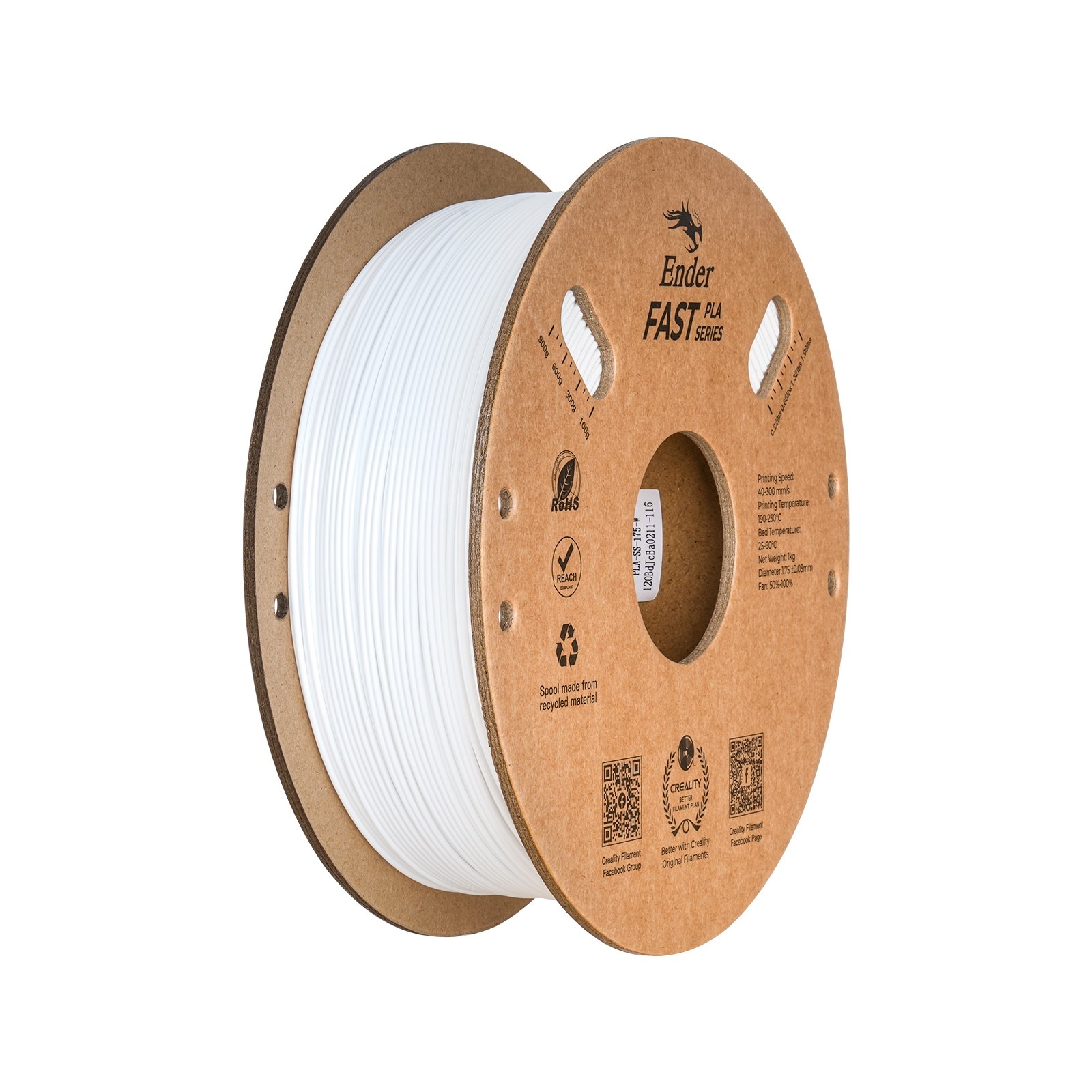 Creality Ender Fast PLA Beyaz Filament 1.75mm 1kg