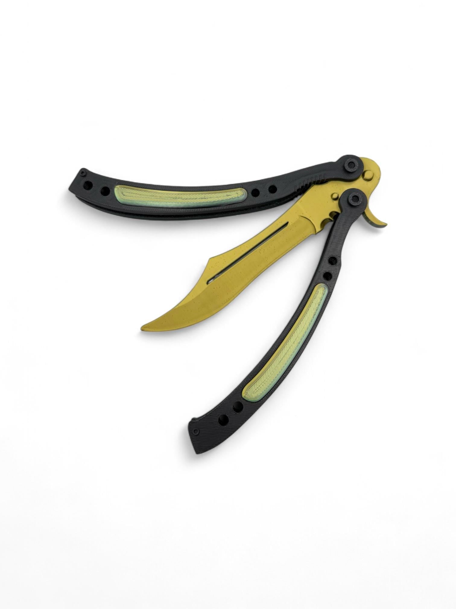 Butterfly Knife - Altın -Yeşil - Siyah