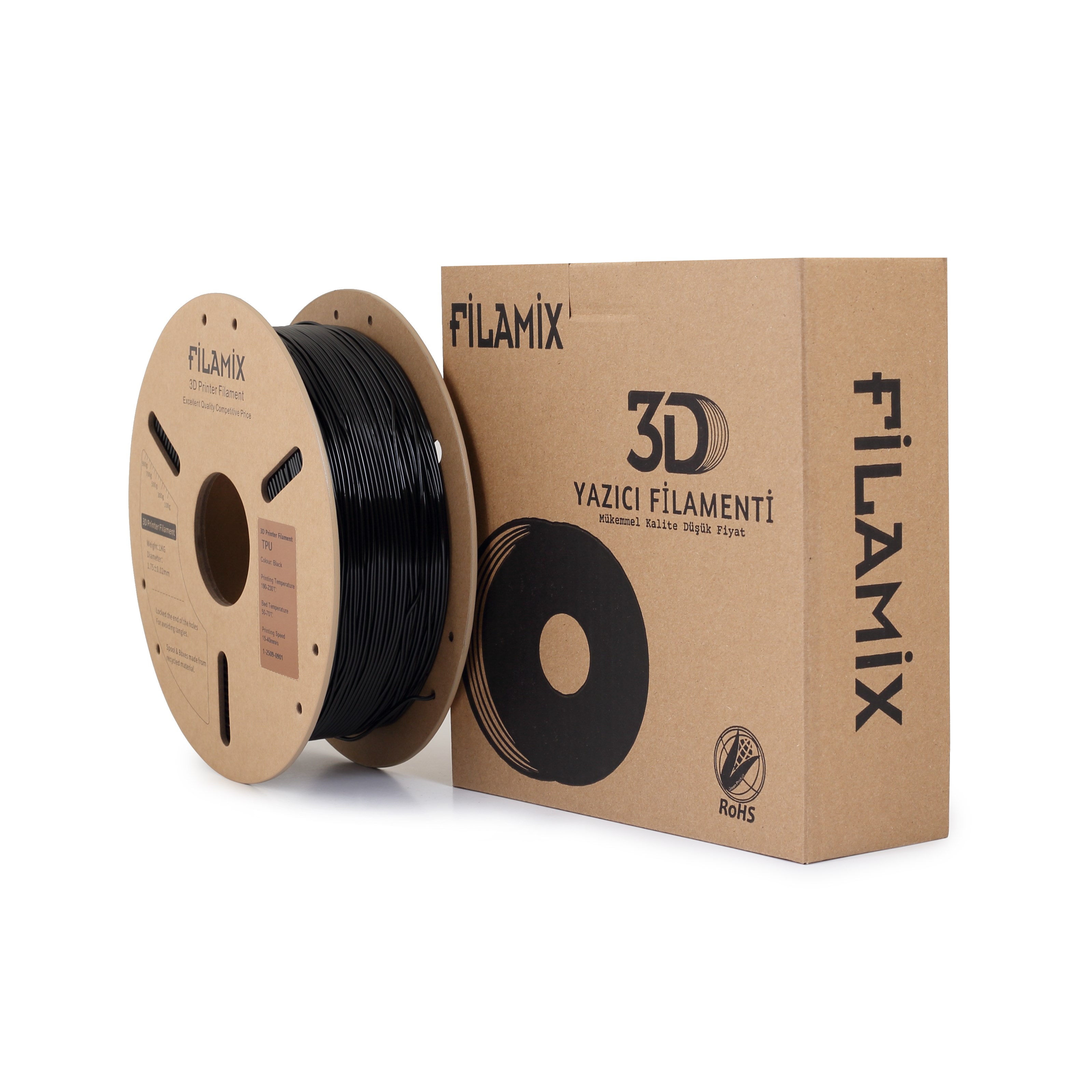 Filamix TPU Siyah Filament 1.75mm 1 Kg