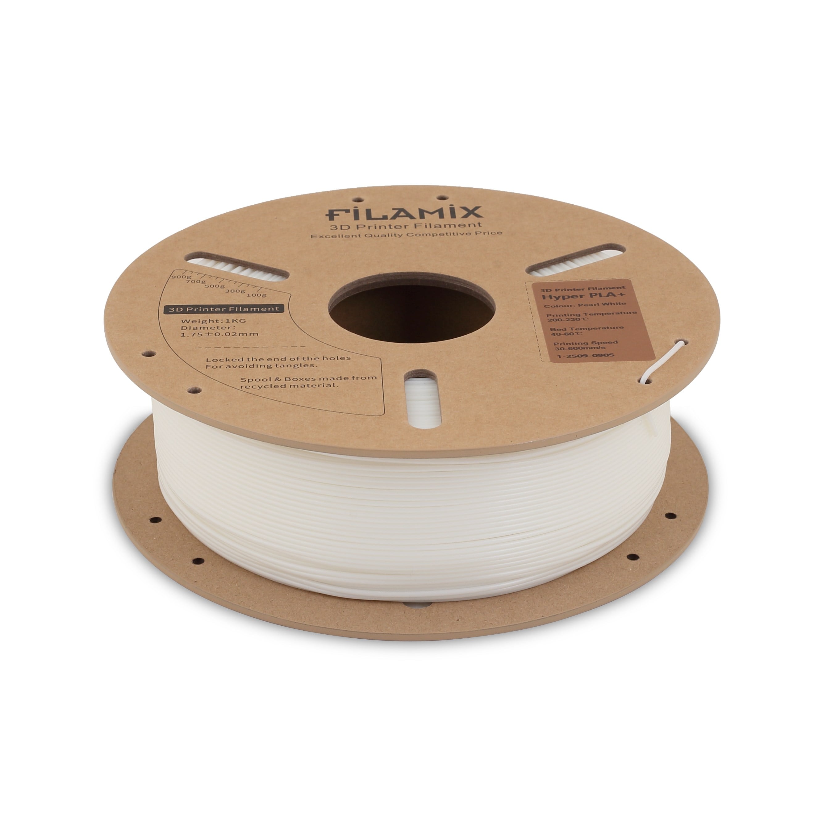 Filamix Hyper Speed PLA+ Pearl White Filament 1.75mm 1 Kg
