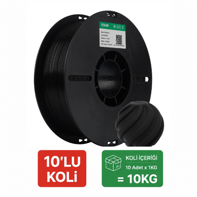 10 Kg eSun PLA Basic Siyah Filament 1.75mm 1 Kg
