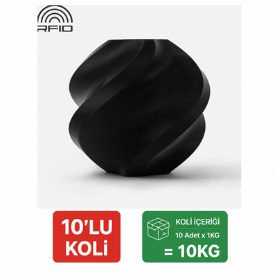 10 Kg Bambu Lab PLA Basic Siyah Filament 1.75mm 1kg
