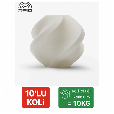10 Kg Bambu Lab PLA Basic Jade Beyaz Filament 1.75mm 1kg