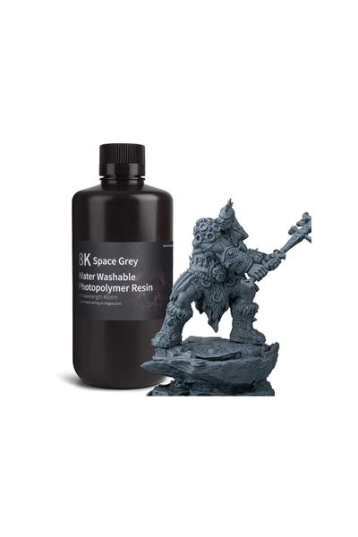 ELEGOO 8K Suda Yıkanabilir Fotopolimer Uzay Gri Reçine 1 Kg