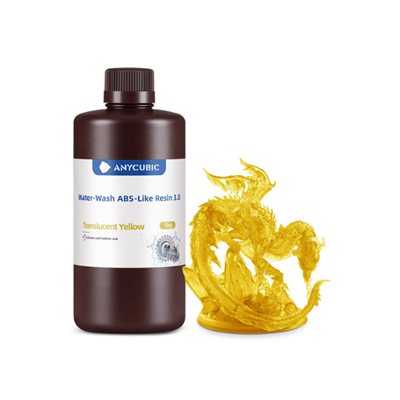 Anycubic Suda Yıkanabilir (Water-Wash) ABS Like 3.0 Transparan Sarı Reçine 1 Kg