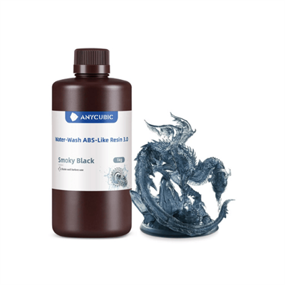 Anycubic Suda Yıkanabilir (Water Wash) ABS Like 3.0 Smoky Siyah Reçine 1 Kg