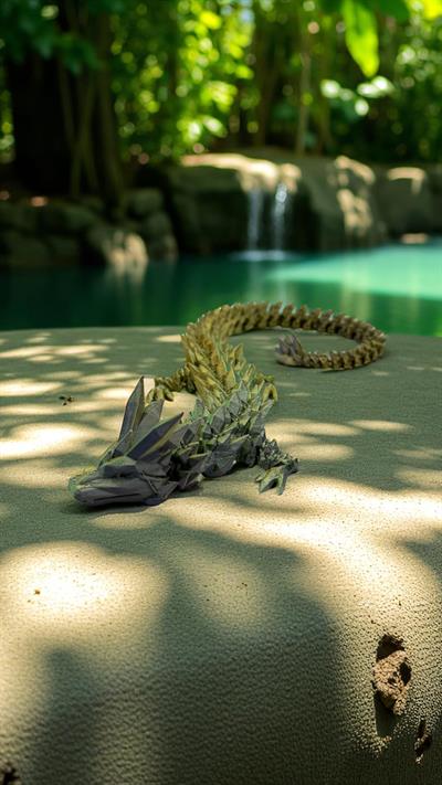 Small Kristal Ejderha - Altın-Yeşil Siyah