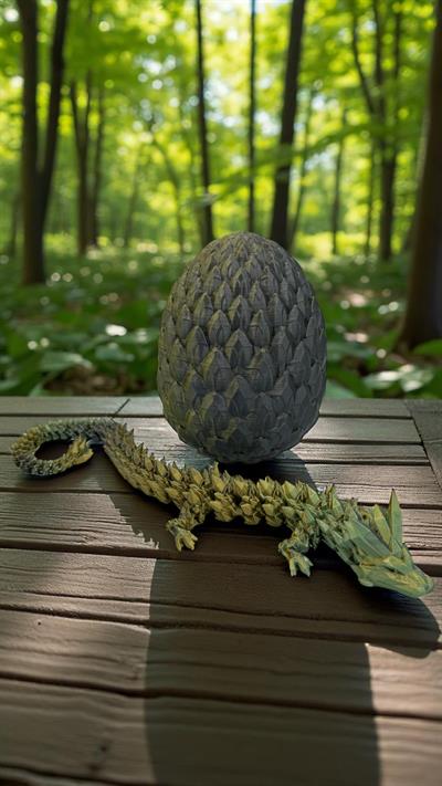 Kristal Ejderha Figür Seti - Altın-Yeşil-Siyah 