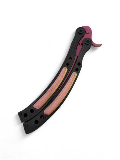 Butterfly Knife - Pembe - Yeşil - Altın