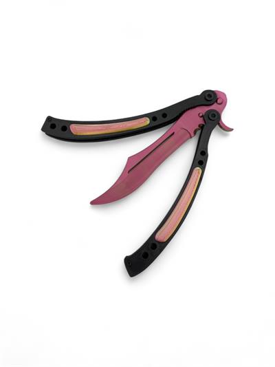 Butterfly Knife - Pembe - Yeşil - Altın