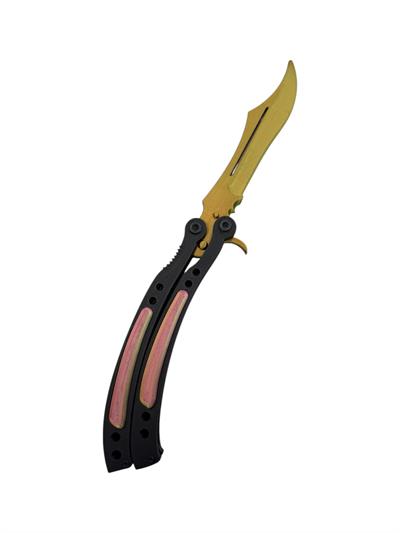 Butterfly Knife - Pembe - Yeşil - Altın