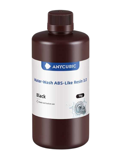 Anycubic Suda Yıkanabilir (Water Wash) ABS Like 3.0 Siyah Reçine 1 Kg