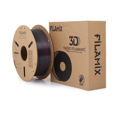 Filamix PLA Silk Magıc Siyah-Kırmızı Filament 1.75mm 1 Kg