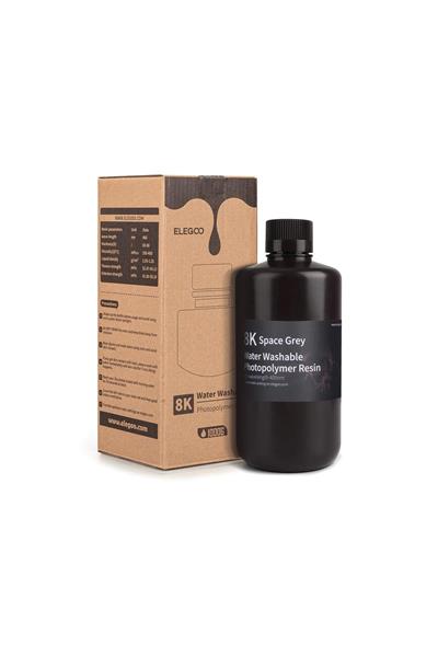 ELEGOO 8K Suda Yıkanabilir Fotopolimer Uzay Gri Reçine 1 Kg