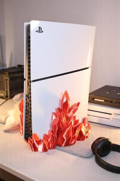 Kristal Playstation 5 Standı (Slim) - Kırmızı