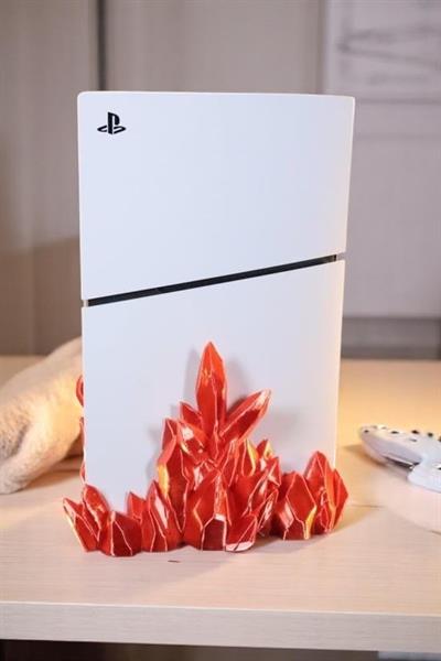 Kristal Playstation 5 Standı (Slim) - Kırmızı