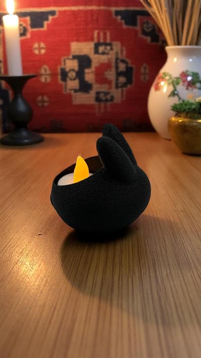 Tavşan Mumluk Siyah
