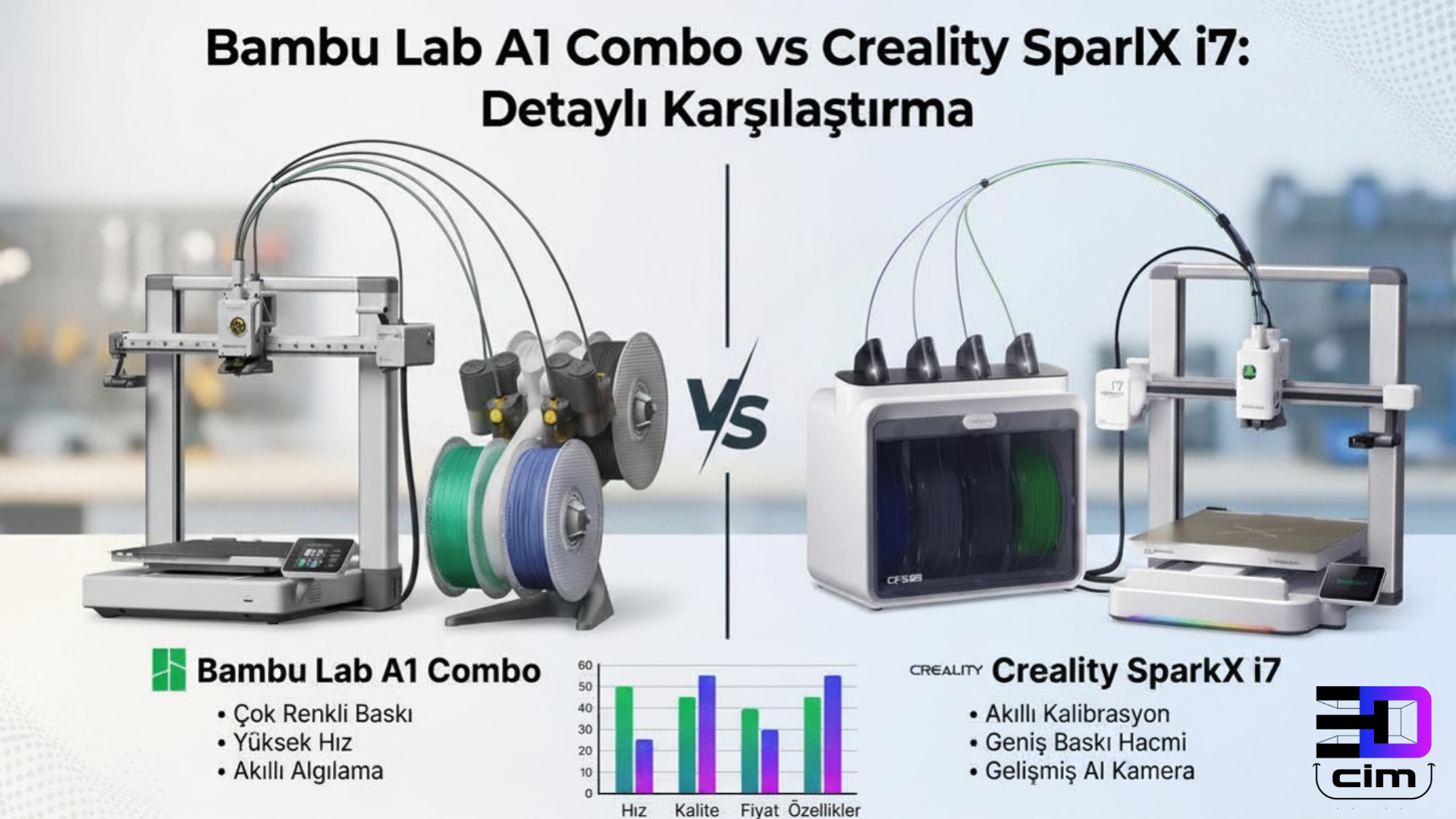 ぽかページ Bambu Lab A1 Combo vs Creality SparkX i7 Karşılaştırması | 3Dcim