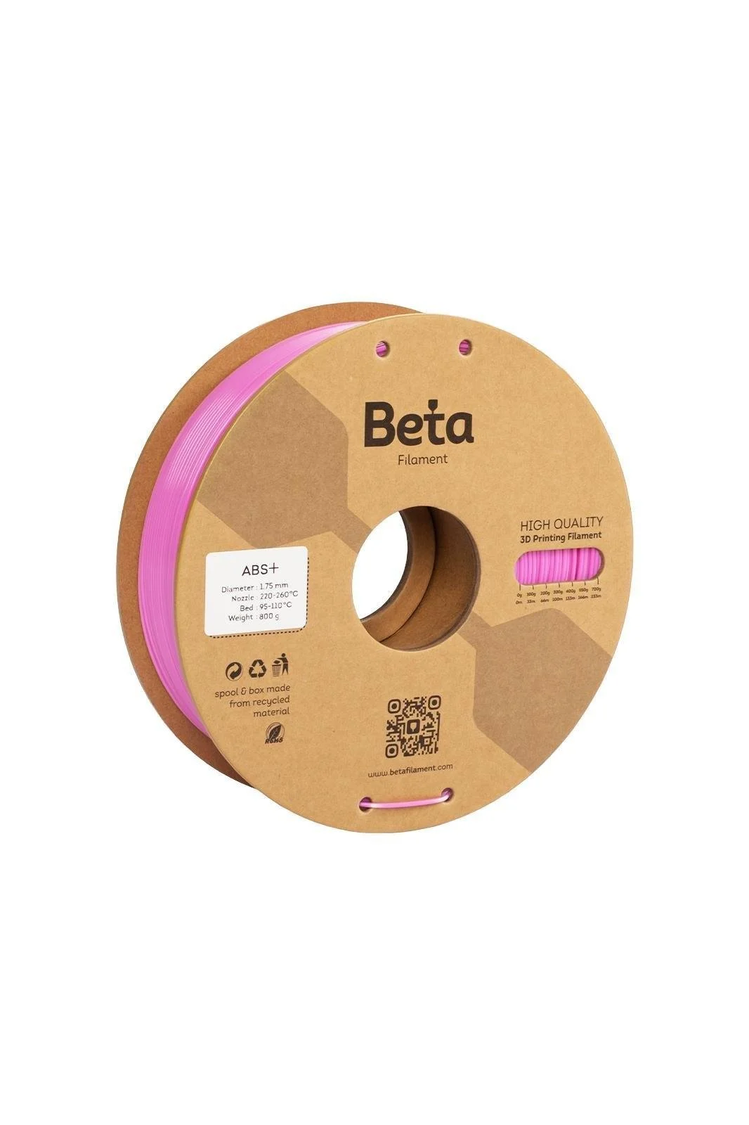 Beta Filament ABS 1.75mm 0.8kg Pembe