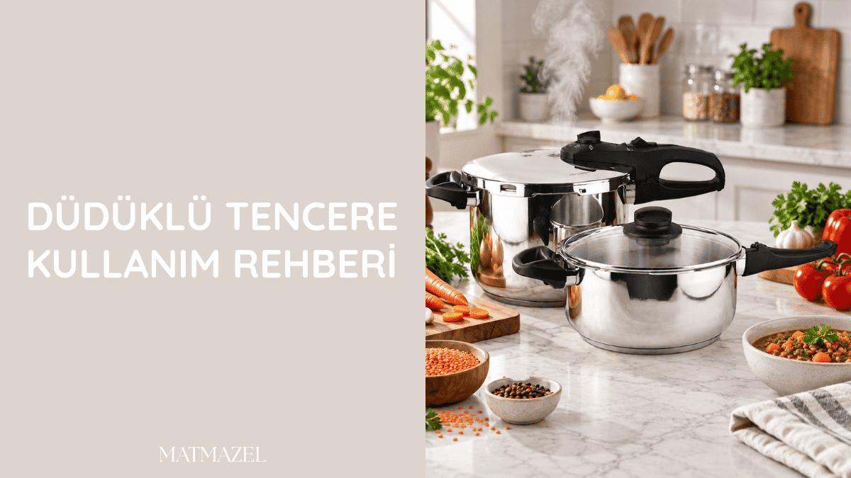 Düdüklü tencerenin güvenli kullanımı ve doğru pişirme yöntemlerini anlatan kullanım rehberi