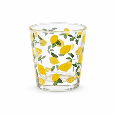 6 Lı Cam Bardak Limon Desenli 280 ml