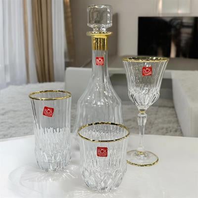 12 Kişilik Bardak TakımıAdagio RCR Kristal Cam 37 Parça Bardak Takımı - Gold