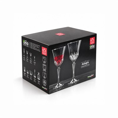 Adagio RCR Kristal Cam 6 Lı Kadeh Bardak - Yaldızlı