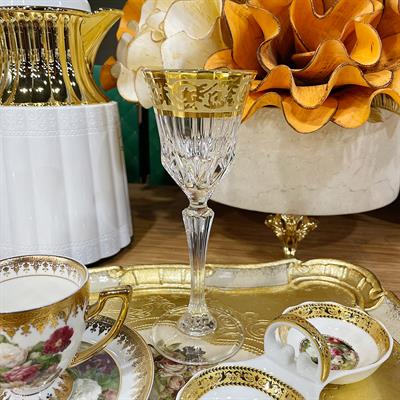 Adagio RCR Kristal Cam 6 Lı Kahve Yanı Bardağı - Gold Dekorlu