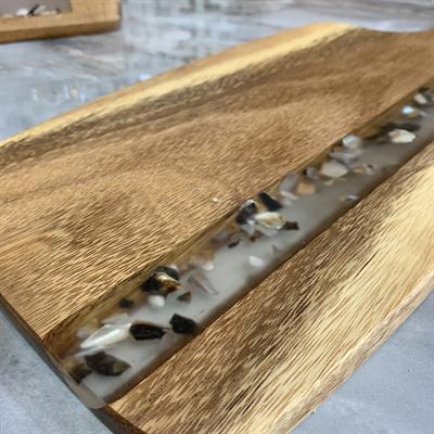 Akasya Dikdörtgen Ahşap Sunumluk ve Kesme Tahtası