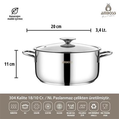 Amboss Cool 8 Parça Tencere Seti