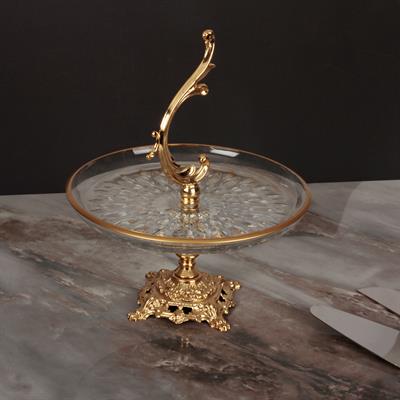 Arya Ayaklı Sunum Tabağı 19 cm - Gold
