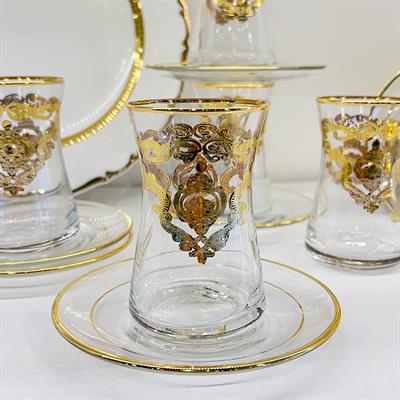 Aura 6 Lı Çay Seti Gold