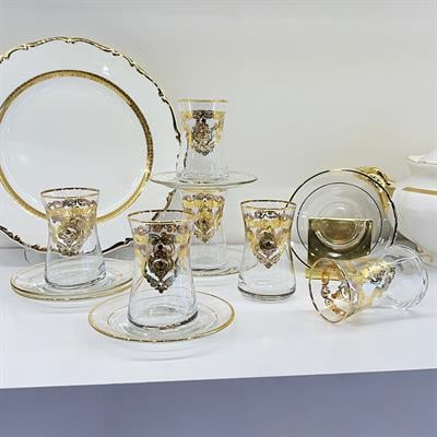 Aura 6 Lı Çay Seti Gold