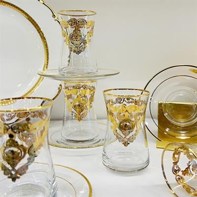 Aura 6 Lı Çay Seti Gold