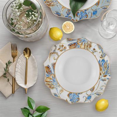 Azure 24 Parça 6 Kişilik Bone Porselen Yemek Takımı