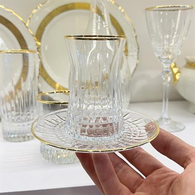 Bakara Butik 61 Parça Bardak Takımı Gold