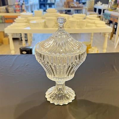 Bavaria Crystal Footed Bowl with Lid